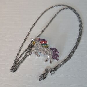 Colorful Unicorn Pendant Necklace